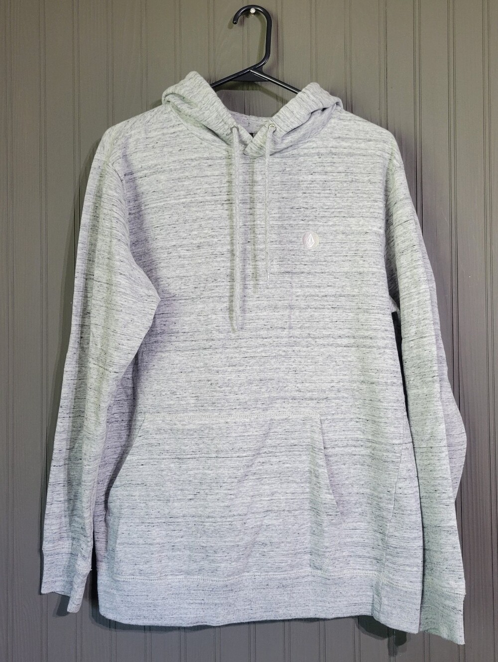 Volcom Foreman Long Sleeve Hooded Sweatshirt Pullover Marbled Gray Men's Medium